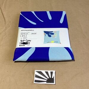 IKEA KRYPKORNELL 1x Pillow Cushion Cover Blue Pattern 50x50 cm 20x20" 105.603.31